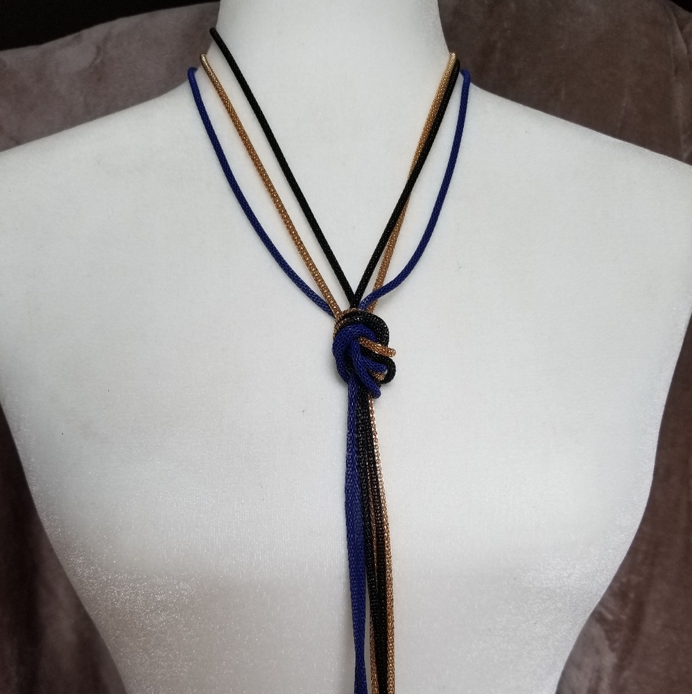 Multi color mesh necklace